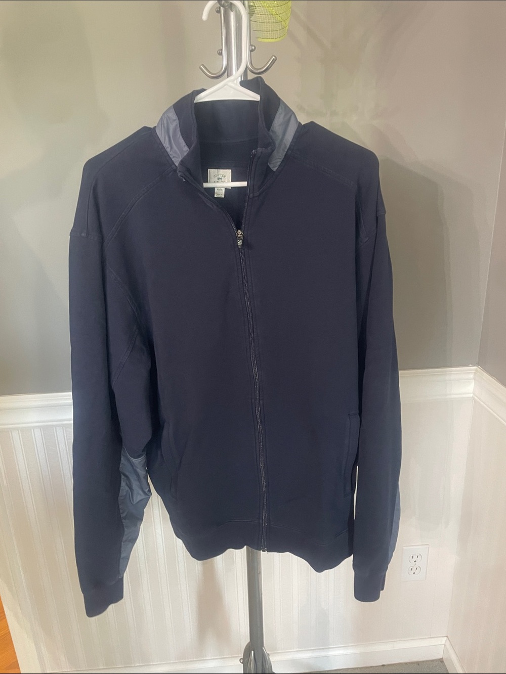 Cutter & Buck Navy Full-Zip Standing Collar Sweater